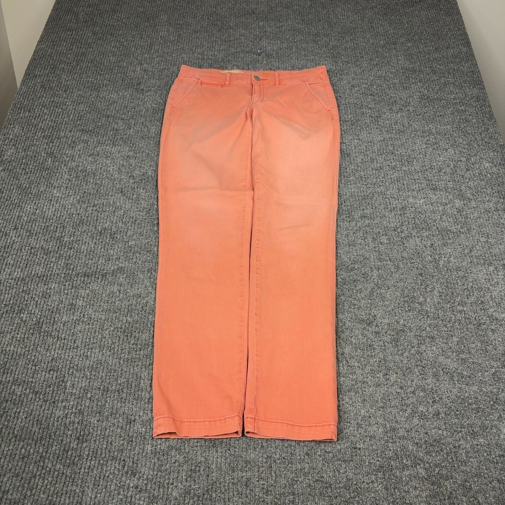 Pilcro and the Letterpress Pants Women 27 Coral Pink Stretch Chino Slim Straight